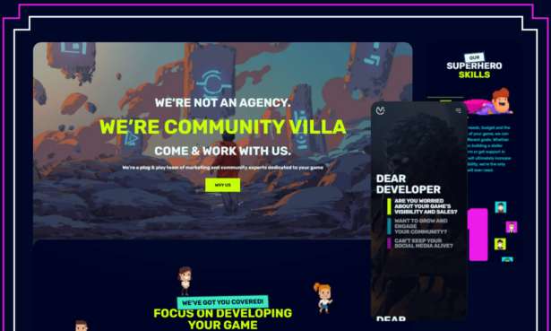 ComunnityVilla.com - wizytówka z vibem społeczności gamedev