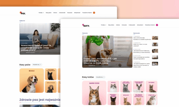 Psy.pl and Koty.pl - user-focused and technological redesign of leading thematic portals